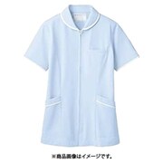 ナースジャケット(レディス・半袖) 3L サックス/白 73-1566