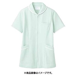 ナースジャケット（レディス・半袖） M ミント/白 73-1568
