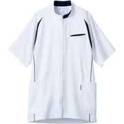 アシックス ジャケット(メンズ・半袖 S ホワイト×ネイビー CHM552-0109