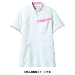 ジャケット（レディス・半袖） 4L 白/ピンク 73-2082
