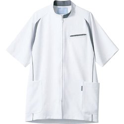 メンズジャケット（半袖） LL ホワイト×グレ CHM552-0140