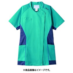 スクラブ（レディス・半袖） M ターコイス/ネイビー CHM356-49