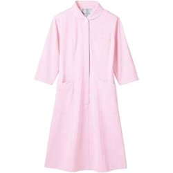 ナースワンピース(半袖) M ピンク/白 73-1683