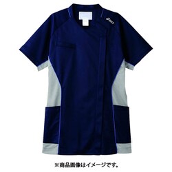 スクラブ（レディス・半袖） M ネイビー/グレー CHM356-90