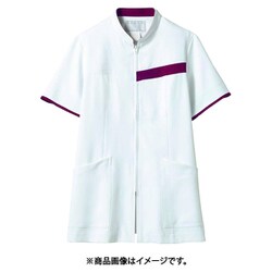 ジャケット(レディス・半袖) 7L 白/ワイン 73-2086