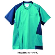 スクラブ(メンズ・半袖) L ターコイズ×ブルー CHM855-43