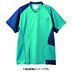 スクラブ（メンズ・半袖） 3L ターコイズ×ブルー CHM855-43