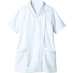 スクラブ(レディス・半袖) SS 白/グレー 73-2100