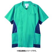 スクラブ(メンズ・半袖) L ターコイス×ネイビー CHM856-49