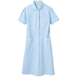 ナースワンピース（半袖） 4L サックス/白 73-1686