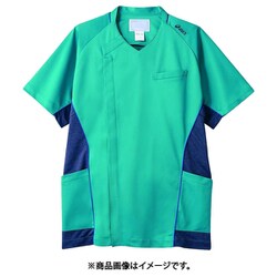 スクラブ（メンズ・半袖） 3L ターコイス×ネイビー CHM856-49
