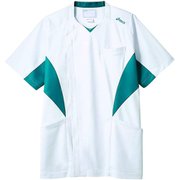 スクラブ(メンズ・半袖) S ホワイト×ターコイズ CHM857-14