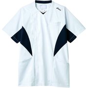 スクラブ(メンズ・半袖) L ホワイト×ネイビー CHM857-19