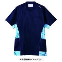 スクラブ（メンズ・半袖） LL ネイビー×ブルー CHM858-93