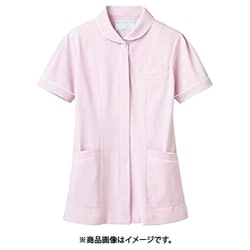 ナースジャケット（半袖） S ピンク/白 73-1694
