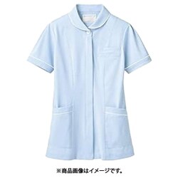 ナースジャケット(半袖) M サックス/白 73-1696