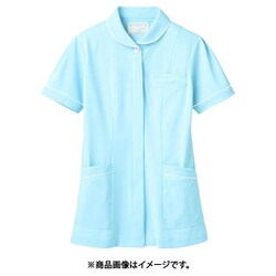 ナースジャケット（半袖） 7L サックス/白 73-1696