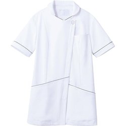 ナースジャケット（半袖） 7L 白/シルバー 73-2216