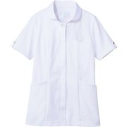 ナースジャケット(半袖) 3L 白/ブロンズ 73-2222