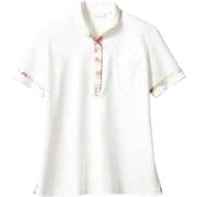 ニットシャツ(レディス・半袖) 3L オフホワイト×ピンク LW201-12
