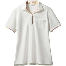 ニットシャツ（レディス・半袖） M オフホワイト×ピンク LW203-12