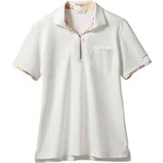 ニットシャツ(レディス・半袖) LL オフホワイト×ピンク LW203-12