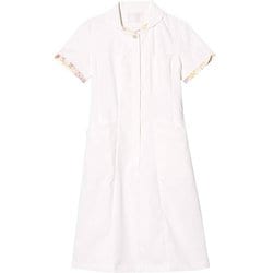 ナースワンピース（レディス・半袖） 3L オフホワイト×ピンク LW401-12
