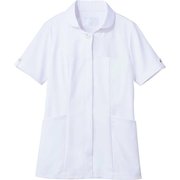 ナースジャケット(半袖) 8L 白/シルバー 73-2226