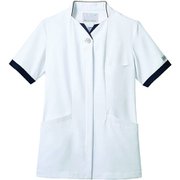 ナースジャケット（レディス・半袖） 7L 白×ネイビー PP302-19