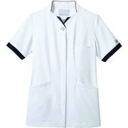 ナースジャケット（レディス・半袖） 9L 白×ネイビー PP302-19