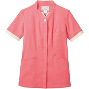 ナースジャケット(レディス・半袖) 4L Cピンク×アイボリー PP302-20