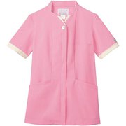 ナースジャケット（レディス・半袖） 3L ピンク×アイボリー PP302-21