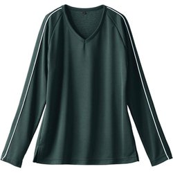 ニットスクラブ（男女兼用・長袖） LL チャコール/白 JK211-81