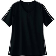 ニットスクラブ（男女兼用・半袖） L 黒/白 JK212-01