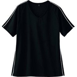 ニットスクラブ（男女兼用・半袖） LL 黒/白 JK212-01