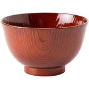 お椀 羽反全木目 約直径11.4cm×高さ7cm 朱色 AZ23-09