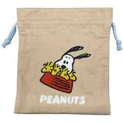 限定 サガラ刺繍巾着 WOODSTOCK&SNOOPY ベージュ S2336553