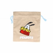 限定 サガラ刺繍巾着 WOODSTOCK&SNOOPY ベージュ S2336553