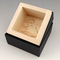 彫刻枡 富士山・桜 RJD-MS-FS