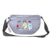 撥水加工刺繍ワッシャーバッグ パラコードショルダーバッグ ショルダーバッグ アニマルモード/グレー washaparasd 24-7599