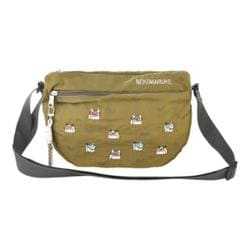 撥水加工刺繍ワッシャーバッグ パラコードショルダーバッグ ショルダーバッグ ネコまるけ/カーキ washaparasd 24-7597