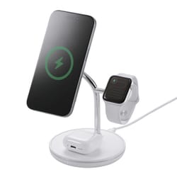 ワイヤレス充電器 15W出力 マグネット式 充電スタンド 3in1 充電器 ホワイト W-MS07WH