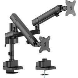 Monitor Arm Basic メカニカルスプリング式 デュアル液晶モニターアーム クランプ・グロメット両対応 ブラック AS-MABM03D