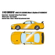 EM681C 1/43 BUILT BY LEGENDS Mine's Skyline GT-R（BNR34） ヤマブキイエロー [レジンキャストミニカー]