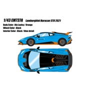 EM737A 1/43 Lamborghini Huracan STO 2021 ブルーラウフェイ/オレンジ [レジンキャストミニカー]