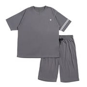 血行促進ルームウエアー 遠赤外線 男女兼用 UNISEX DRYWEAR 吸水速乾 上下セット パンツ両サイドポケット 387097 LL GY
