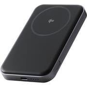 マグネット式 モバイルバッテリー Qi2 ワイヤレス充電 / USB充電 両対応 5000mAh 最大15W PSE適合 ケーブル付属 ブラック DE-C68-5000BK