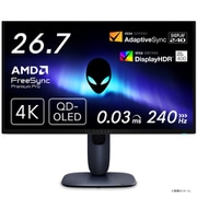 Dell Alienware ゲーミングモニター 26.7型無輝点3年保証/4K/QD-OLED/DP1.4x1、HDMI2.1x2/縦横回転、高さ調整/VESA DisplayHDR True Black 400 AW2725Q-R