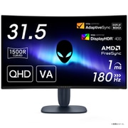 Dell Alienware ゲーミングモニター 曲面 31.5型/無輝点3年保証/QHD/VA/DP1.4x1、HDMI2.1x2/高さ調整/VESA DisplayHDR 400 AW3225DM-R