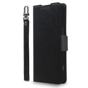 CR_X17CSPLNA_BN [Xperia 1 VII 対応 ケース 手帳型 カード 収納 ストラップ スタンド 付 スマホケース 合成 皮 革 デニム 携帯ケース NU ブラック×ニュートラルグレー]